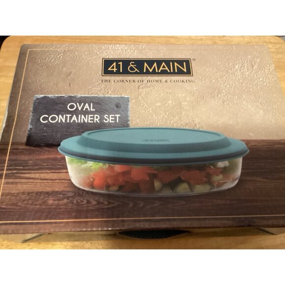 Oval Glass Baking Dish Container 41 & Main I.6 Liter 10 x 7 x 2 Inches*New Box - Picture 1 of 4